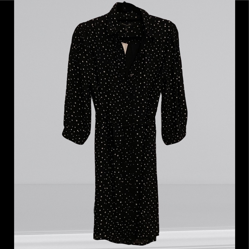 Banana Republic Lightweight Patterned Black Shirt Dress size 8